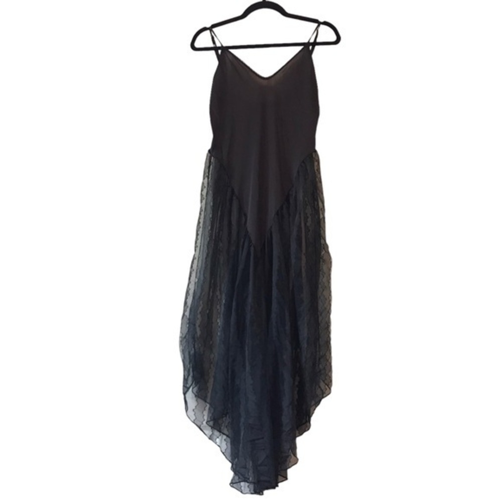 Vintage Black Lace Slip Dress Lingerie